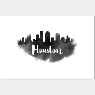 Houston watercolor Posters and Art